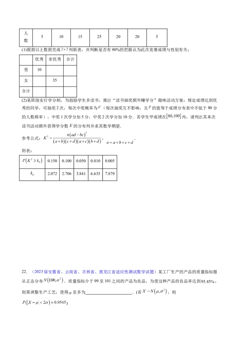 专题40二项分布与正态分布（理科）（学生版）_02高考数学_通用版（老高考）复习资料_2024年复习资料_完备战2024年高考数学一轮复习考点帮（全国通用）_核心考点讲练