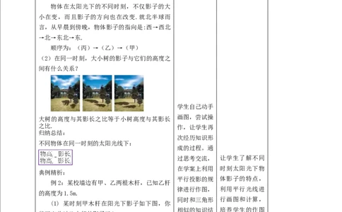 核心素养目标5.1.2投影教学设计_北师大初中数学_9上-北师大版初中数学_01课件+教案核心素养目标_教案