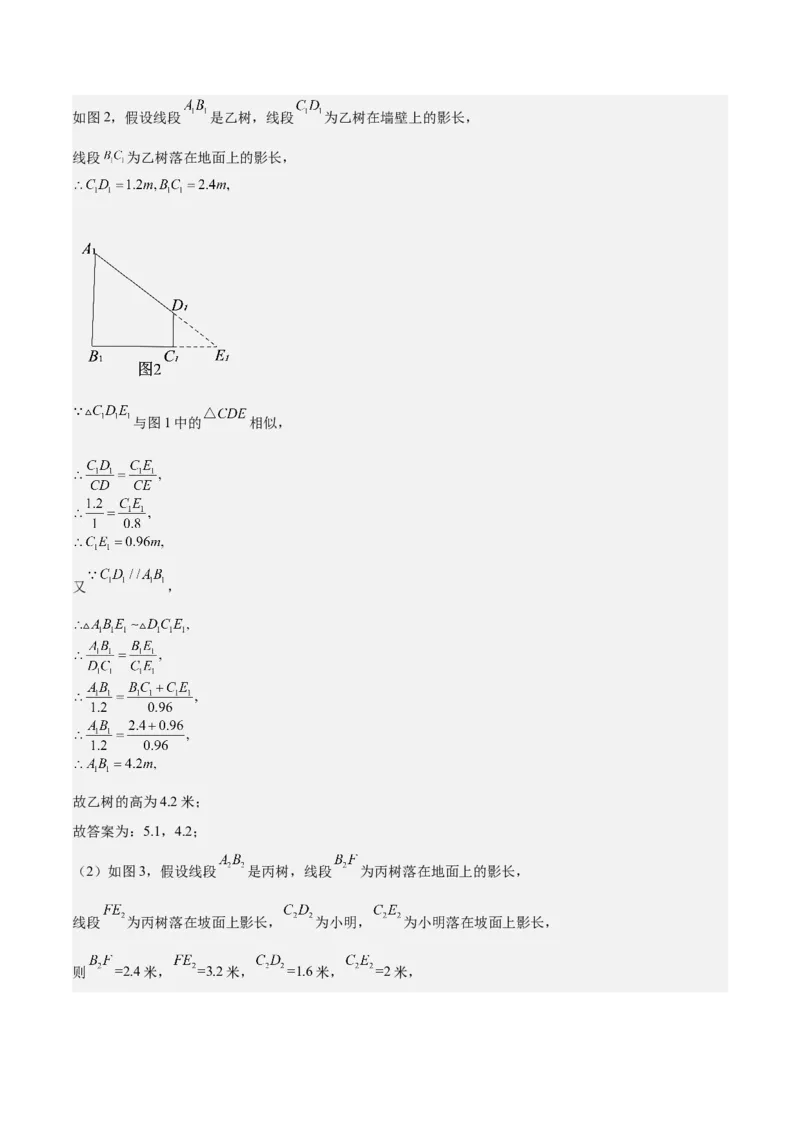第28课相似三角形（解答题）（解析版）_北师大初中数学_9上-北师大版初中数学_05习题试卷_1课时练习_同步练习（第2套）