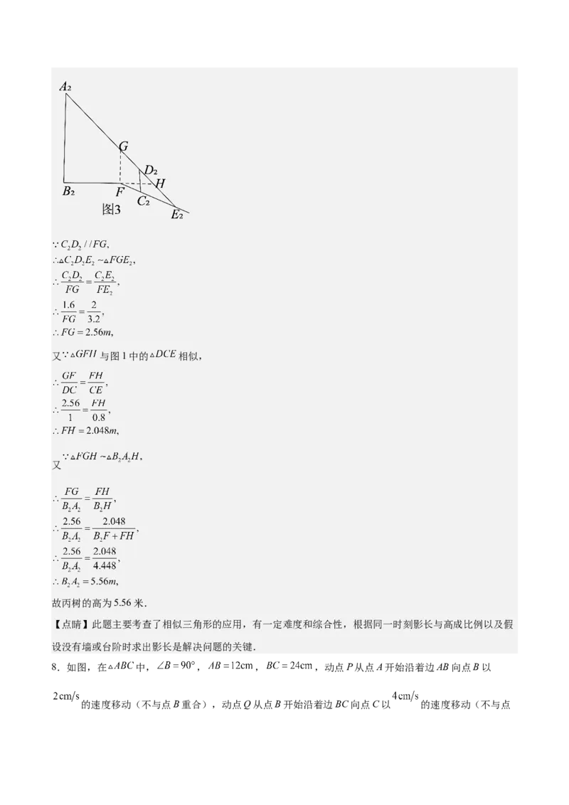 第28课相似三角形（解答题）（解析版）_北师大初中数学_9上-北师大版初中数学_05习题试卷_1课时练习_同步练习（第2套）
