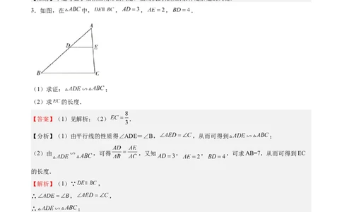 第28课相似三角形（解答题）（解析版）_北师大初中数学_9上-北师大版初中数学_05习题试卷_1课时练习_同步练习（第2套）