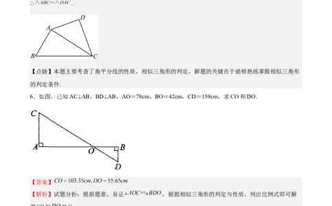 第28课相似三角形（解答题）（解析版）_北师大初中数学_9上-北师大版初中数学_05习题试卷_1课时练习_同步练习（第2套）