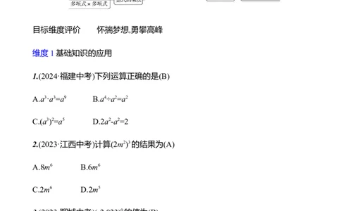 第一章　整式的乘除　单元复习课_北师大初中数学_7下-北师大版初中数学_7下-初中数学北师大版（2025春季新版）持续更新_3导学案（齐全）