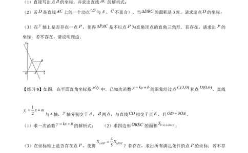 小专题05：含参问题、最值问题、存在性问题（原卷版）-2020-2021学年八年级数学上册基础考点专题培优训练+重要题型小专题（北师大版）_北师大初中数学_8上-北师大版初中数学_旧版