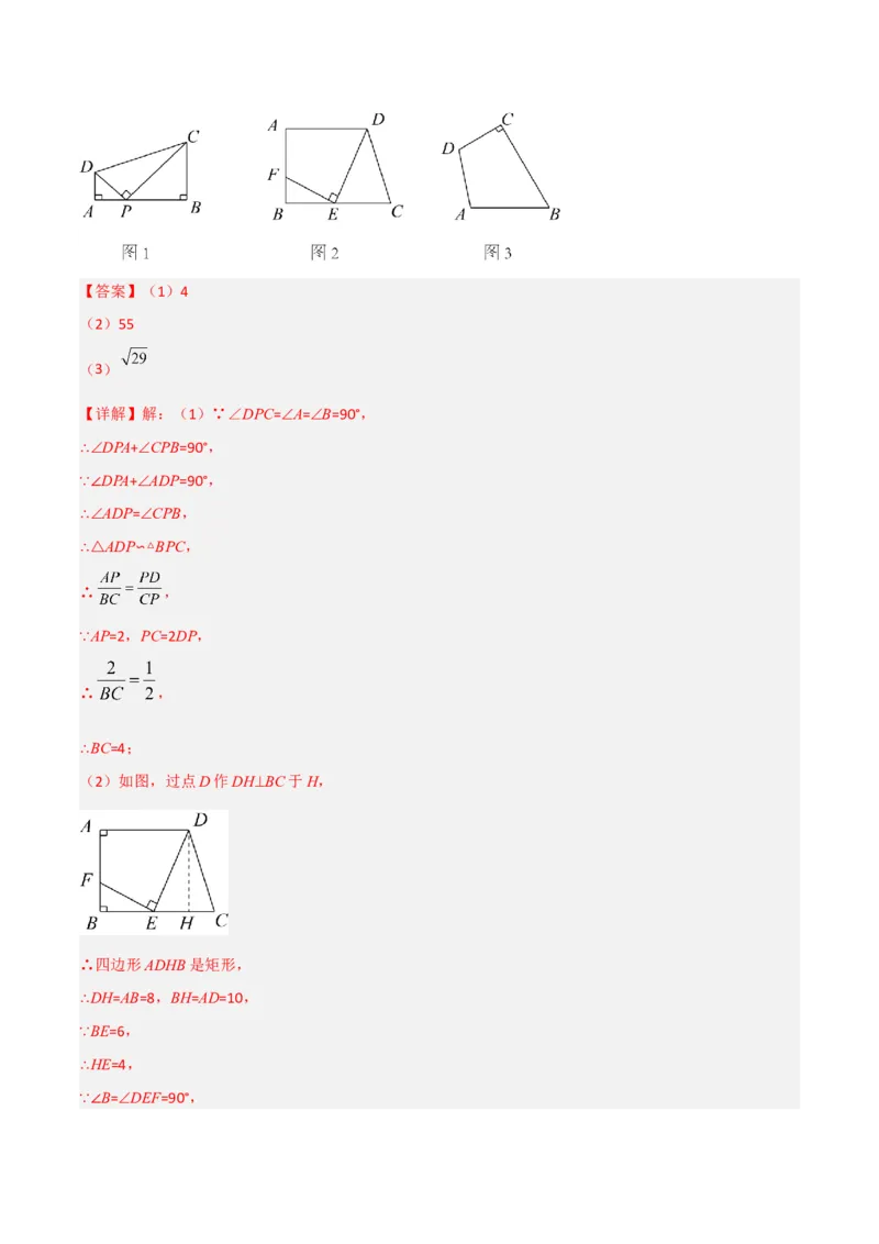 相似三角形基本模型综合培优训练（四）（解析版）_北师大初中数学_9下-北师大版初中数学_06专项讲练_2022-2023学年九年级数学相似三角形基本模型探究（北师大版）