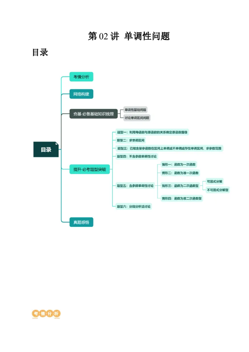 第02讲单调性问题（讲义）（解析版）_2024年新高考资料_1.2024一轮复习_2024年高考数学一轮复习讲练测（新教材新高考）_第三章一元函数的导数及其应用