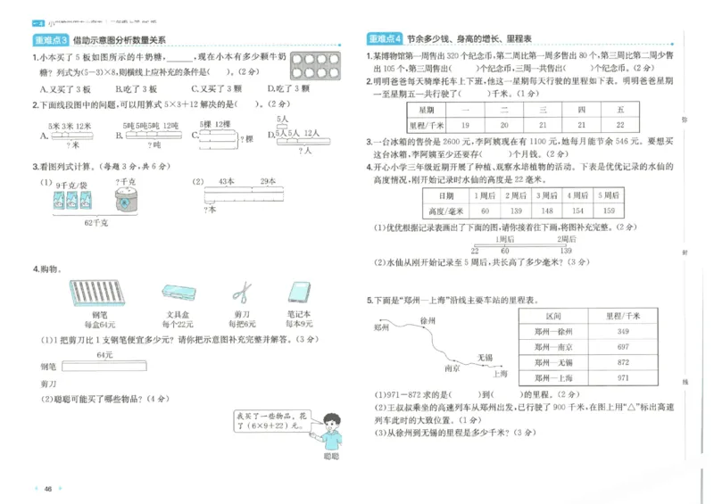 2025秋一本周末小测卷数学3上BS_小学语数英上册《一本周末小测卷》_25秋1-6年级上册小学数学北师大版一本周末小卷(1)