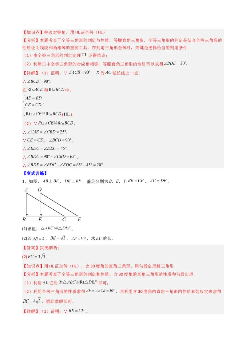 第一章第03讲直角三角形（3个知识点+8类热点题型讲练+习题巩固）（解析版）_北师大初中数学_8下-北师大版初中数学_旧版-可参考_05习题试卷