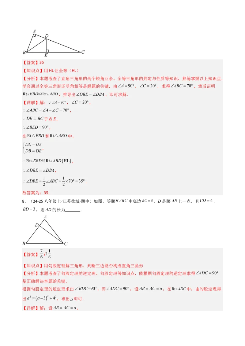 第一章第03讲直角三角形（3个知识点+8类热点题型讲练+习题巩固）（解析版）_北师大初中数学_8下-北师大版初中数学_旧版-可参考_05习题试卷