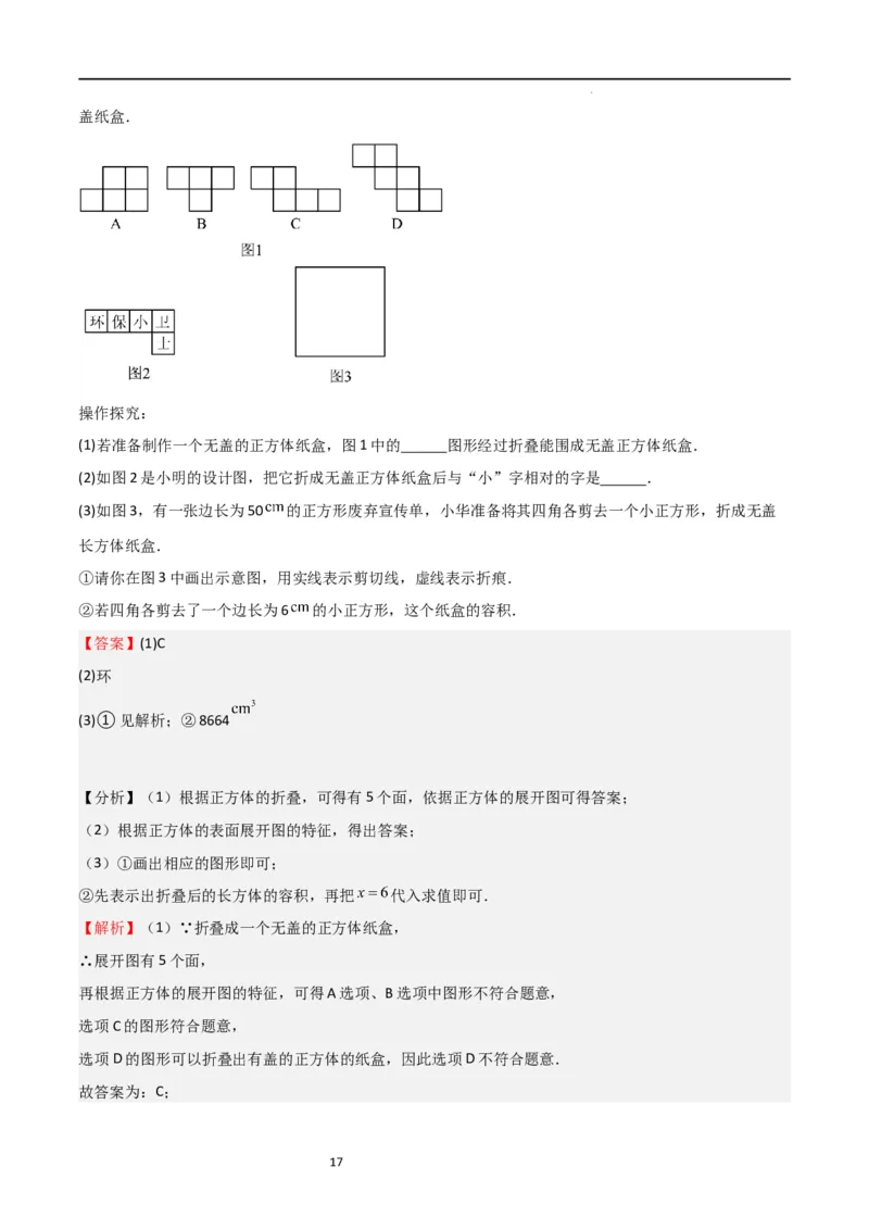 特训01丰富的图形世界（难点，压轴）（解析版）_北师大初中数学_7上-北师大版初中数学_7上-初中数学北师大（旧版）赠送_06专项讲练