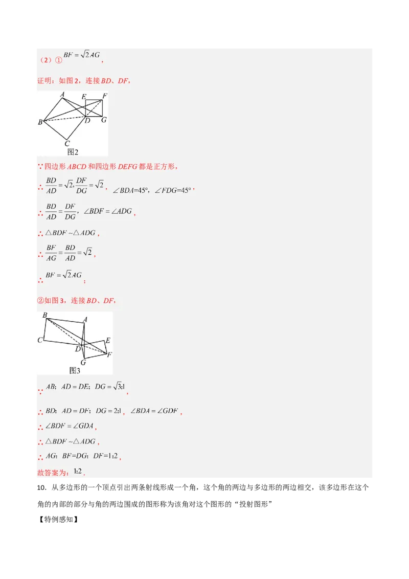 相似三角形基本模型综合培优训练（五）（解析版）_北师大初中数学_9下-北师大版初中数学_06专项讲练_2022-2023学年九年级数学相似三角形基本模型探究（北师大版）