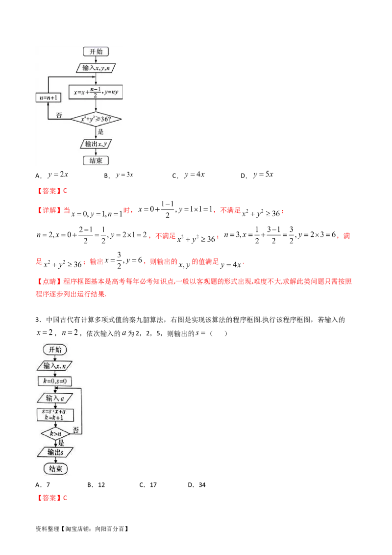 专题44推理与证明、算法初步（教师版）_02高考数学_通用版（老高考）复习资料_2024年复习资料_完备战2024年高考数学一轮复习考点帮（全国通用）_核心考点讲练
