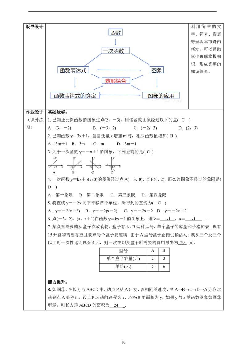 第4章《一次函数》回顾与思考教学设计_北师大初中数学_8上-北师大版初中数学_初中数学北师大8上-2025秋季新版_第二套推荐25_03课件+教案+学案（大单元）齐全