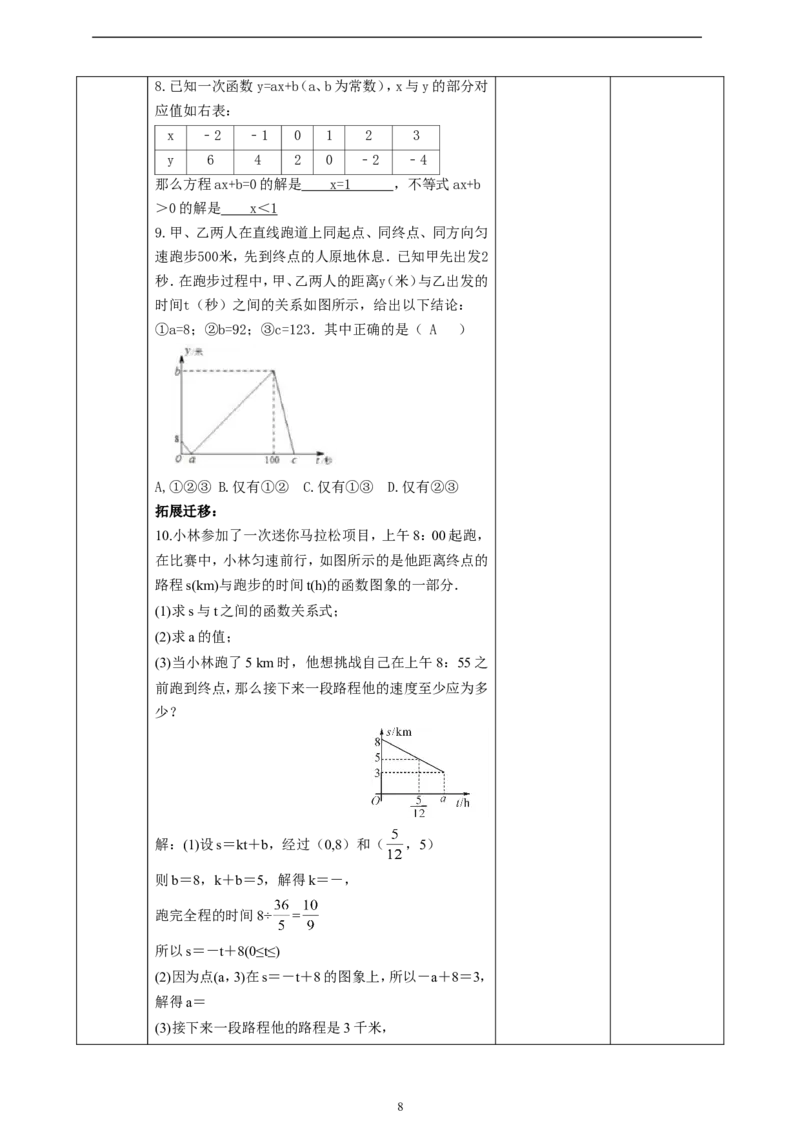 第4章《一次函数》回顾与思考教学设计_北师大初中数学_8上-北师大版初中数学_初中数学北师大8上-2025秋季新版_第二套推荐25_03课件+教案+学案（大单元）齐全