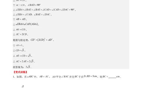 第一章第01讲等腰三角形的性质与判定(6类热点题型讲练)（解析版）_北师大初中数学_8下-北师大版初中数学_旧版-可参考_05习题试卷
