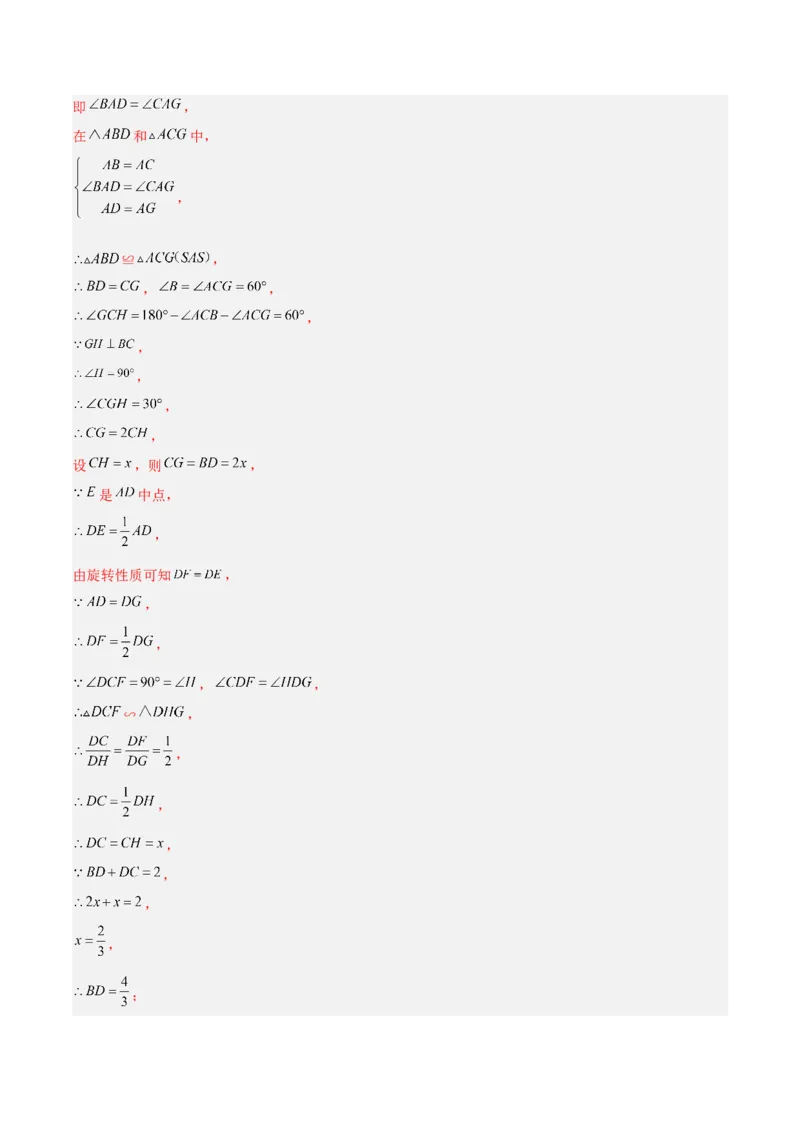 相似三角形基本模型综合培优训练（三）（解析版）_北师大初中数学_9下-北师大版初中数学_06专项讲练_2022-2023学年九年级数学相似三角形基本模型探究（北师大版）