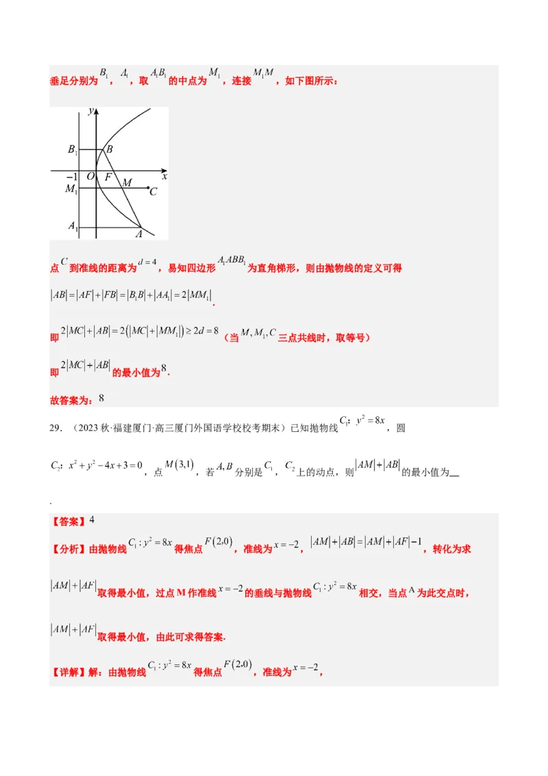 第45讲抛物线及其性质（精讲）一轮复习讲义2024年高考数学高频考点题型归纳与方法总结（新高考通用）解析版_2024年新高考资料_1.2024一轮复习
