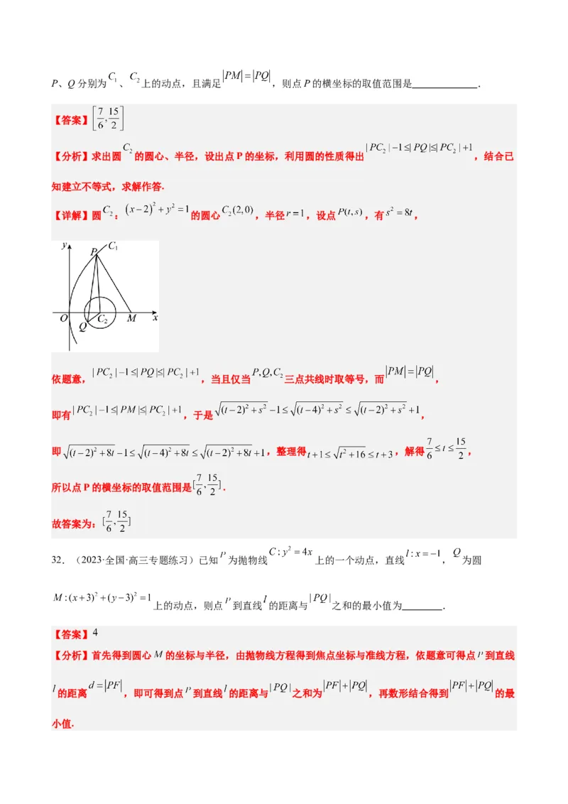 第45讲抛物线及其性质（精讲）一轮复习讲义2024年高考数学高频考点题型归纳与方法总结（新高考通用）解析版_2024年新高考资料_1.2024一轮复习