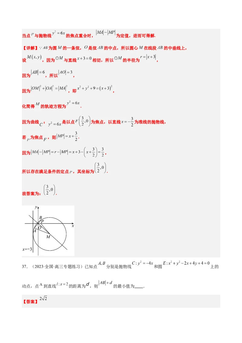 第45讲抛物线及其性质（精讲）一轮复习讲义2024年高考数学高频考点题型归纳与方法总结（新高考通用）解析版_2024年新高考资料_1.2024一轮复习