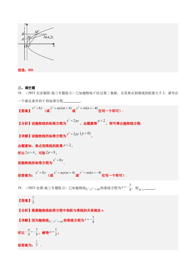 第45讲抛物线及其性质（精讲）一轮复习讲义2024年高考数学高频考点题型归纳与方法总结（新高考通用）解析版_2024年新高考资料_1.2024一轮复习