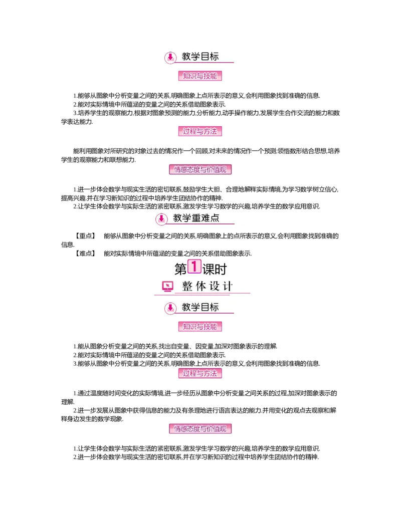 第三章　变量之间的关系_北师大初中数学_7下-北师大版初中数学_7下-初中数学北师大版（旧版）赠送_03教案_全册教案（第2套）