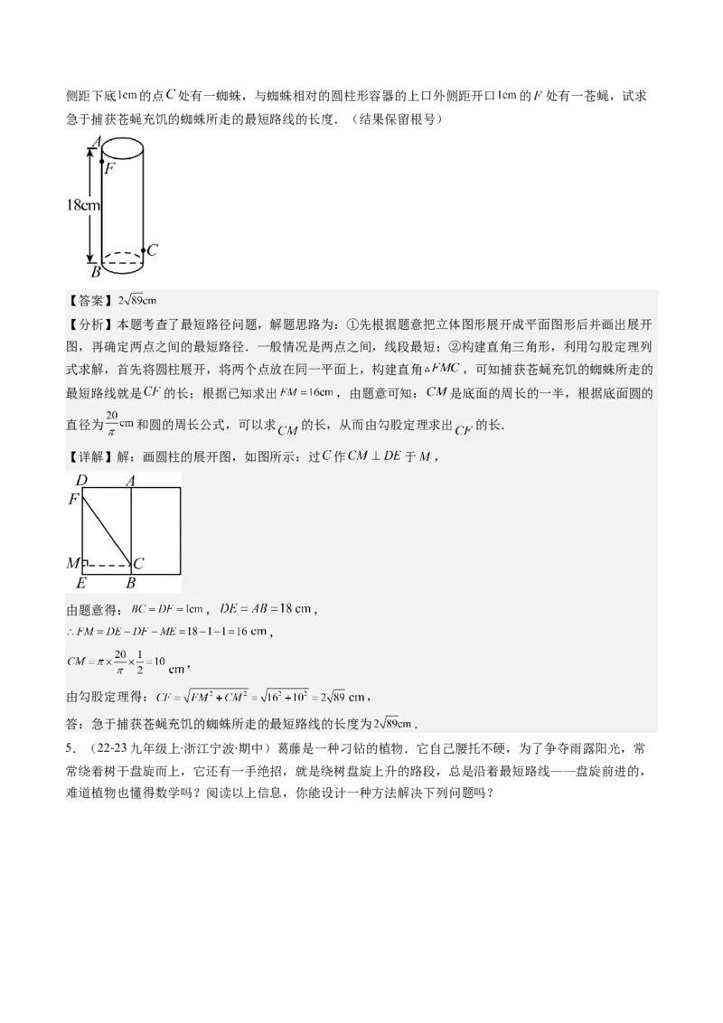 第04讲解题技巧专题：利用勾股定理求最短路径问题(4类热点题型讲练)（解析版）_北师大初中数学_8上-北师大版初中数学_旧版_05习题试卷