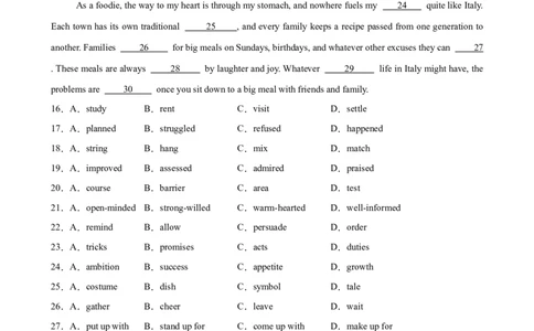 专题突破卷08完形填空之记叙文（解析版）_03高考英语_2025年新高考资料_一轮复习_2025年高考英语一轮复习考点通关卷（新高考通用）
