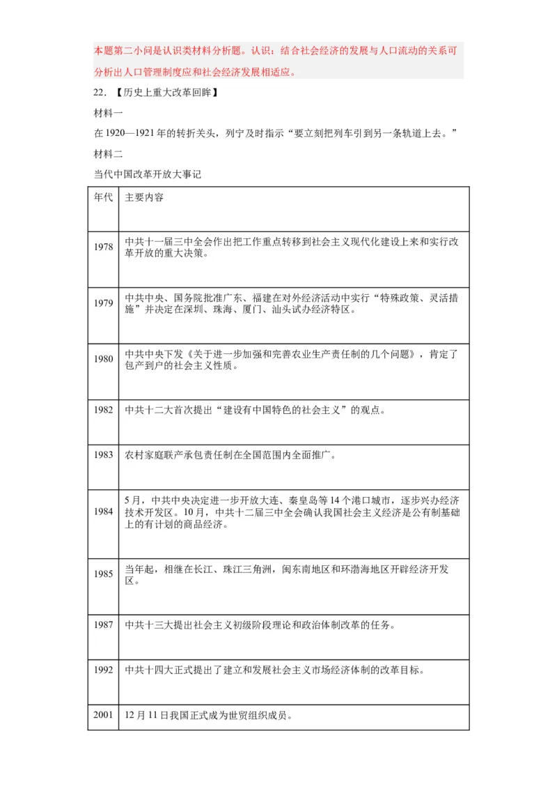 中国特色社会主义的开创与发展专项练习--2024届高三历史统编版二轮复习解析版_07高考历史_2024年新高考资料_2.2024二轮复习_2024届高三历史统编版二轮复习专项训练