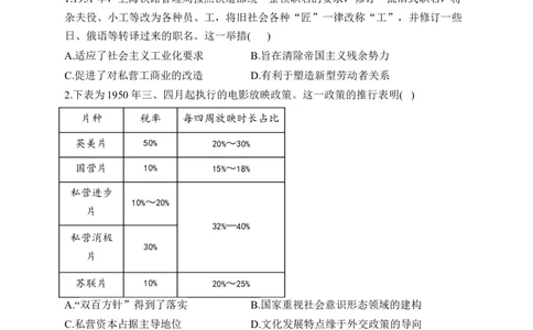 专题九中华人民共和国成立和社会主义革命与建设&mdash;2025届高考历史考点剖析（含解析）_07高考历史_2025年新高考资料_一轮复习_2025届高考历史考点剖析练习（含解析）