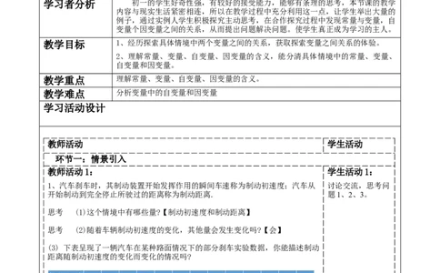 第六章《变量之间的关系》6.1现实中的变量_北师大初中数学_7下-北师大版初中数学_7下-初中数学北师大版（2025春季新版）持续更新_1.课件+教案+单元整体教学设计（齐全）