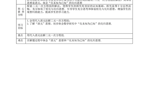 核心素养目标5.2.1求解二元一次方程教学设计_北师大初中数学_8上-北师大版初中数学_旧版_01课件+教案核心素养目标_教案