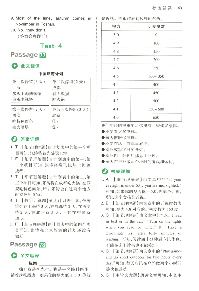 2026版第5次一本英语阅读真题80篇-5年级-参考答案_小学教辅2026新版+暑假衔接_2026版第5次一本英语阅读真题80篇3-6年级