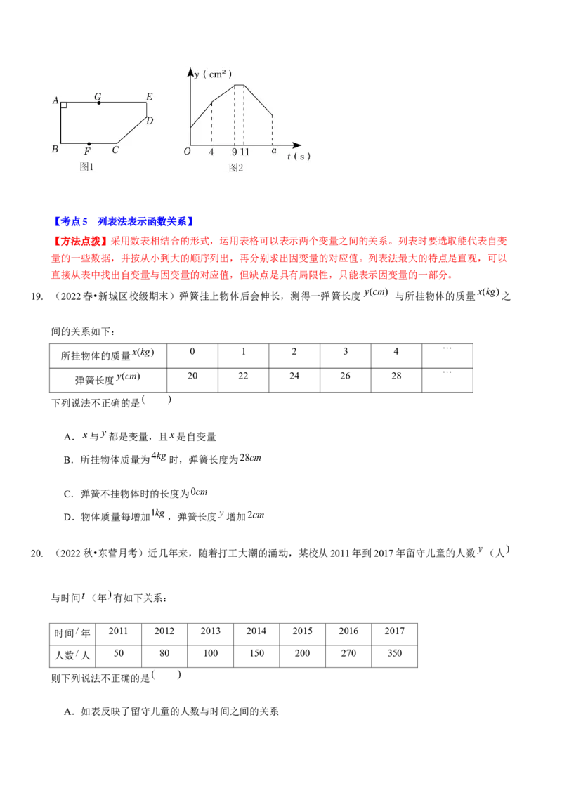 第三章变量之间的关系（A卷&middot;知识通关练）（原卷版）_北师大初中数学_7下-北师大版初中数学_7下-初中数学北师大版（旧版）赠送_06专项讲练