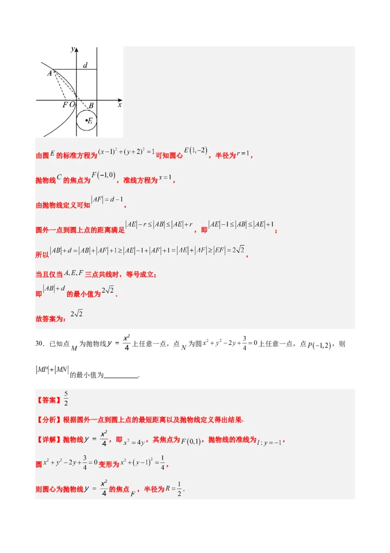 第45练抛物线及其性质（精练：基础+重难点）一轮复习讲义2024年高考数学高频考点题型归纳与方法总结（新高考通用）解析版_2024年新高考资料_1.2024一轮复习