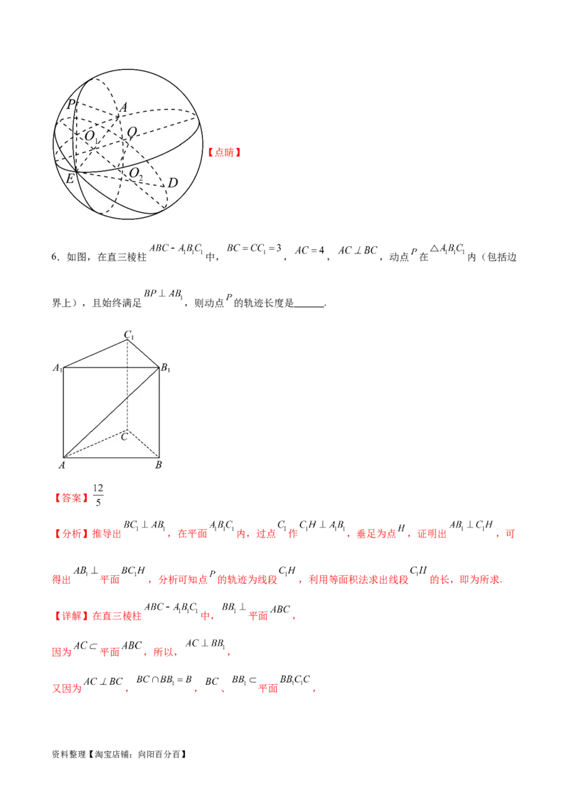 专题突破卷21立体几何的轨迹问题（解析版）_02高考数学_新高考复习资料_2024年新高考资料_一轮复习资料_完2024年高考数学一轮复习考点通关卷（新高考）_专题突破卷