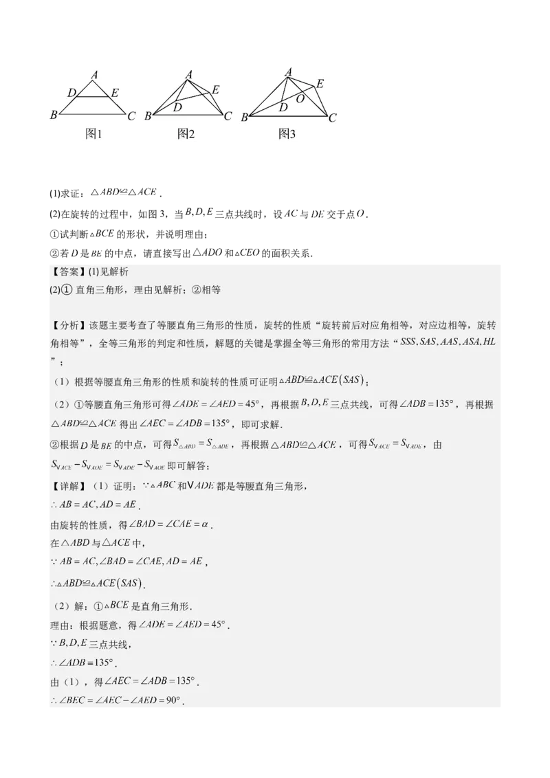 第三章第04讲难点探究专题：旋转中的常见类型(5类热点题型讲练)（解析版）_北师大初中数学_8下-北师大版初中数学_旧版-可参考_05习题试卷