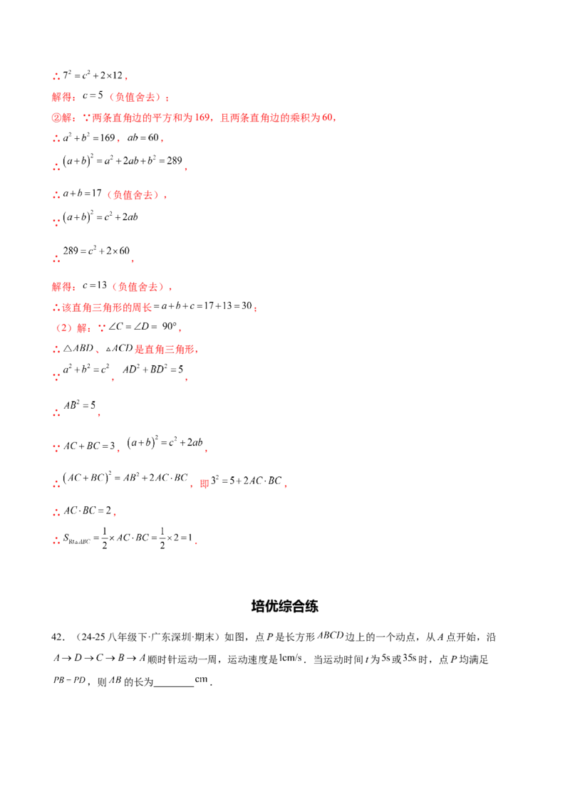 培优01勾股定理的证明与应用5大题型（北师大2024）（解析版）_北师大初中数学_8上-北师大版初中数学_初中数学北师大8上-2025秋季新版_第二套推荐25_07习题试卷_专项训练_第2套