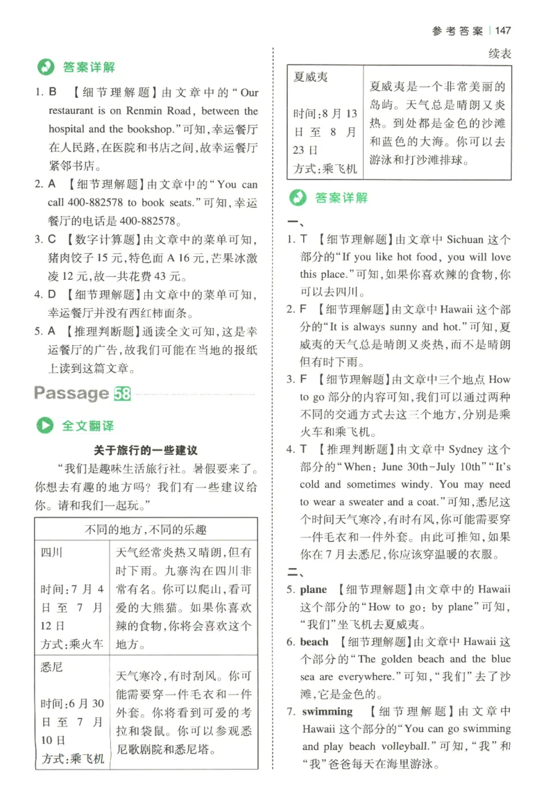 2026版第5次一本英语阅读真题80篇-6年级-参考答案_小学教辅2026新版+暑假衔接_2026版第5次一本英语阅读真题80篇3-6年级