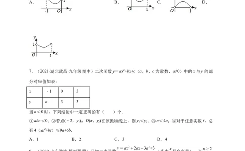 第二章二次函数（选拔卷）-单元测试九年级数学下册尖子生选拔卷（北师大版）（原卷版）_北师大初中数学_9下-北师大版初中数学_05习题试卷_2单元试卷_单元测试（第1套）
