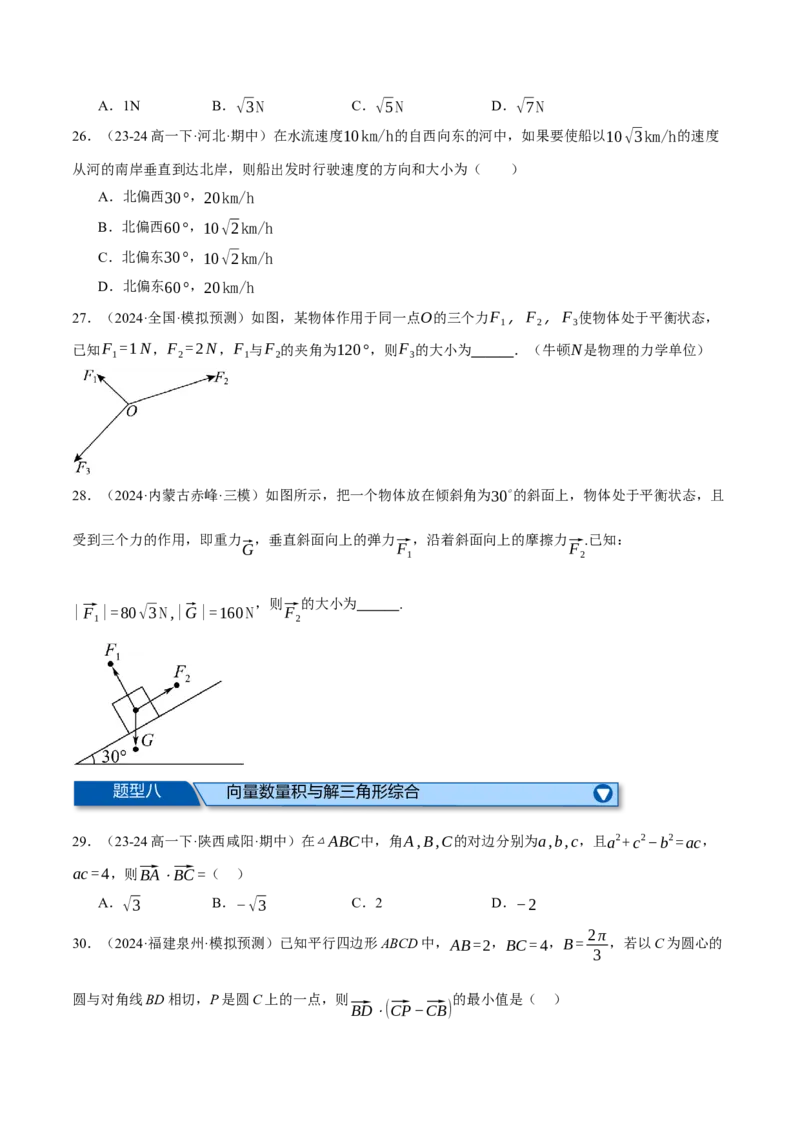 专题4.6平面向量的数量积及其应用（练习）（举一反三）（新高考专用）（原卷版）_02高考数学_2025年新高考资料_二轮复习_一、热点题型篇