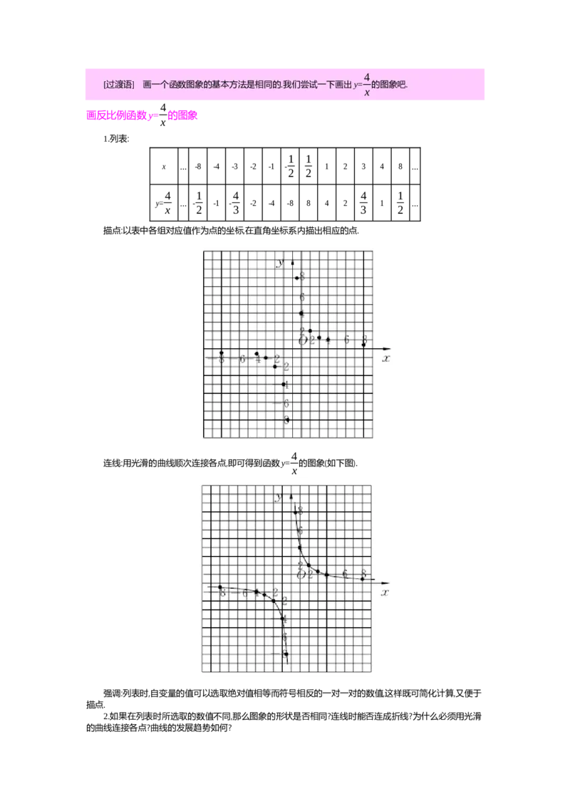 第6章反比例函数_北师大初中数学_9上-北师大版初中数学_03教案_全册教案（第2套）