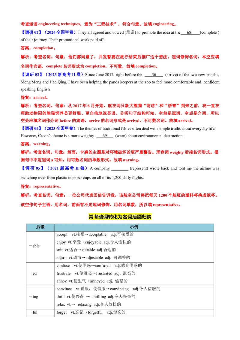 专题43语法填空之给词填空（讲案）解析版_03高考英语_2025年新高考资料_一轮复习_上好课2025年高考英语一轮复习知识清单323949989