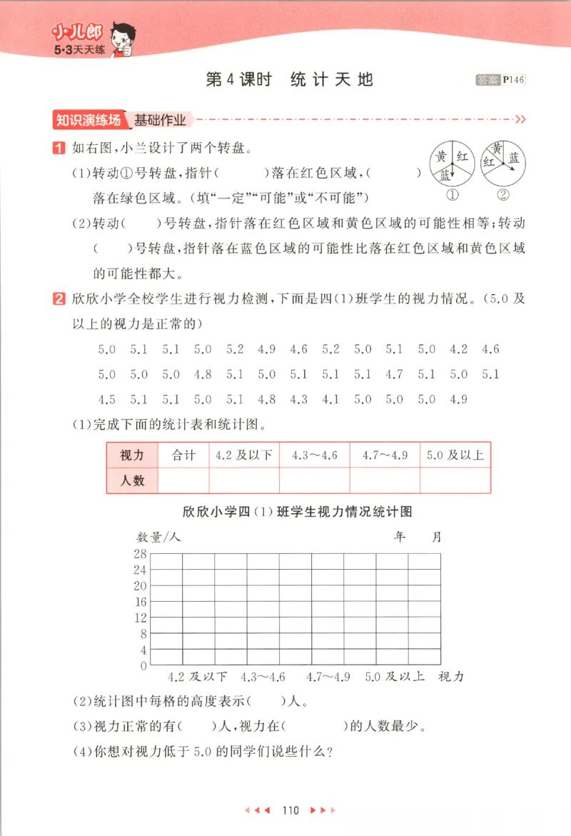 2025秋53天天练数学4上SJ_25秋小学语数英1-6年级《53天天练》合集_25秋《53天天练》数学苏教版1-6上（完整版）
