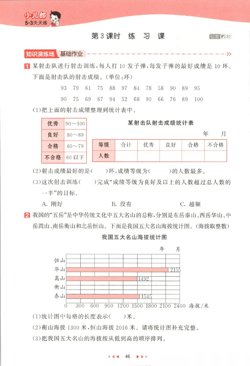 2025秋53天天练数学4上SJ_25秋小学语数英1-6年级《53天天练》合集_25秋《53天天练》数学苏教版1-6上（完整版）
