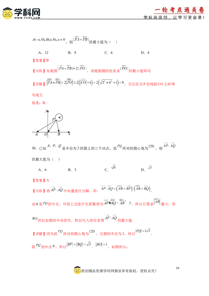 专题突破卷12平面向量中的最值（范围）问题（解析版）_02高考数学_2025年新高考资料_一轮复习_2025年高考数学一轮复习考点通关卷（新高考通用）