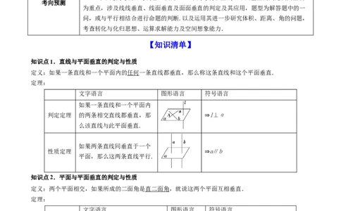 专题8.5直线、平面垂直的判定及性质2022年高考数学一轮复习讲练测（新教材新高考）（讲）原卷版_02高考数学_新高考复习资料_2022年新高考资料