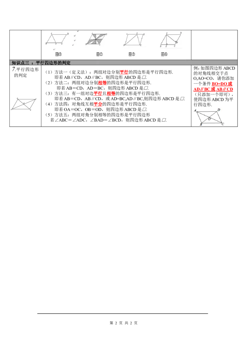 第19讲多边形与平行四边形_北师大初中数学_9下-北师大版初中数学_07知识点总结_赠送：中考知识点梳理_第五单元四边形
