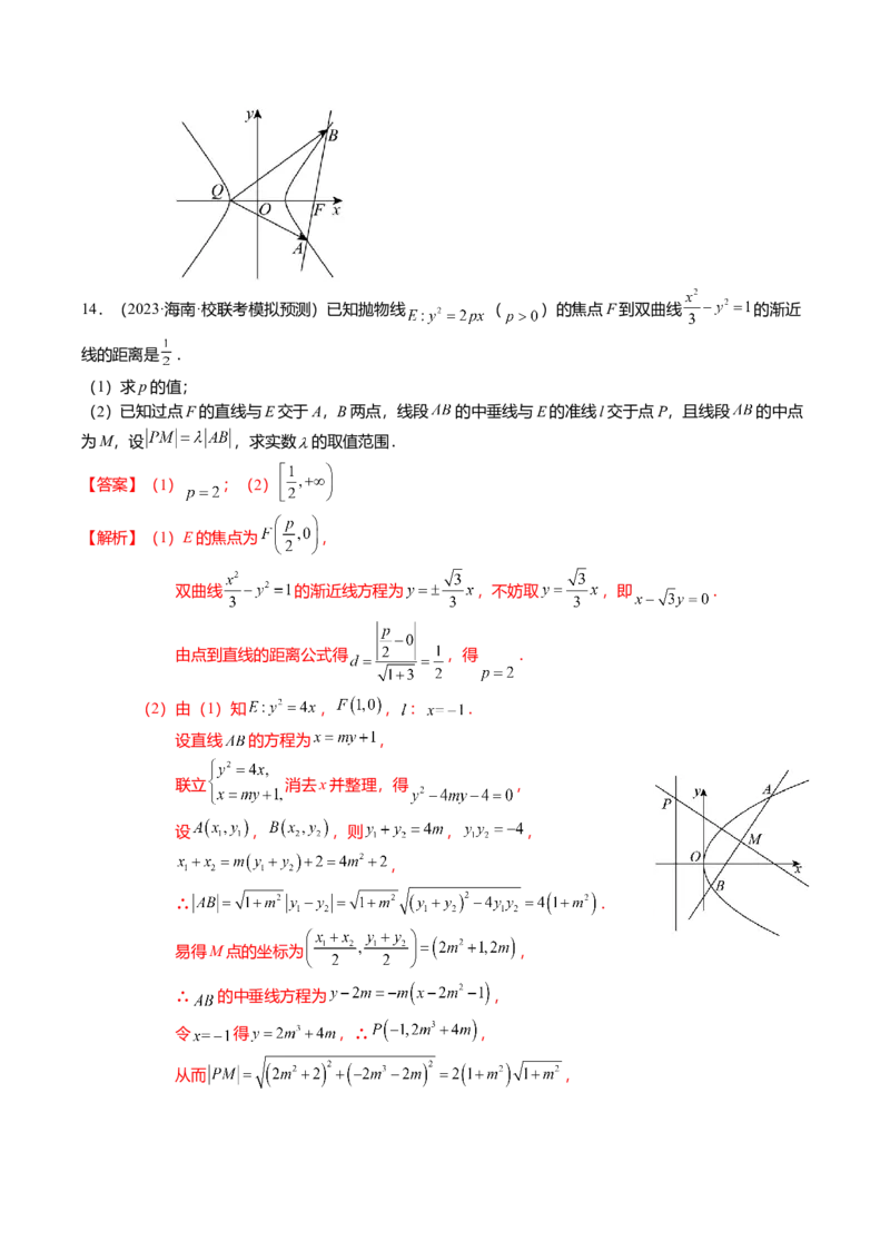 热点7-3双曲线及其应用（8题型+满分技巧+限时检测）（解析版）_2024年新高考资料_3.2024专项复习_2024年高考数学热点&middot;重点&middot;难点专练（新高考专用）
