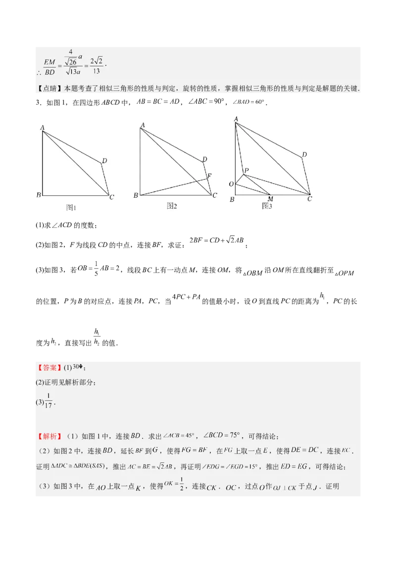 第30课相似三角形（动态几何，坐标问题）（解析版）_北师大初中数学_9上-北师大版初中数学_05习题试卷_1课时练习_同步练习（第2套）