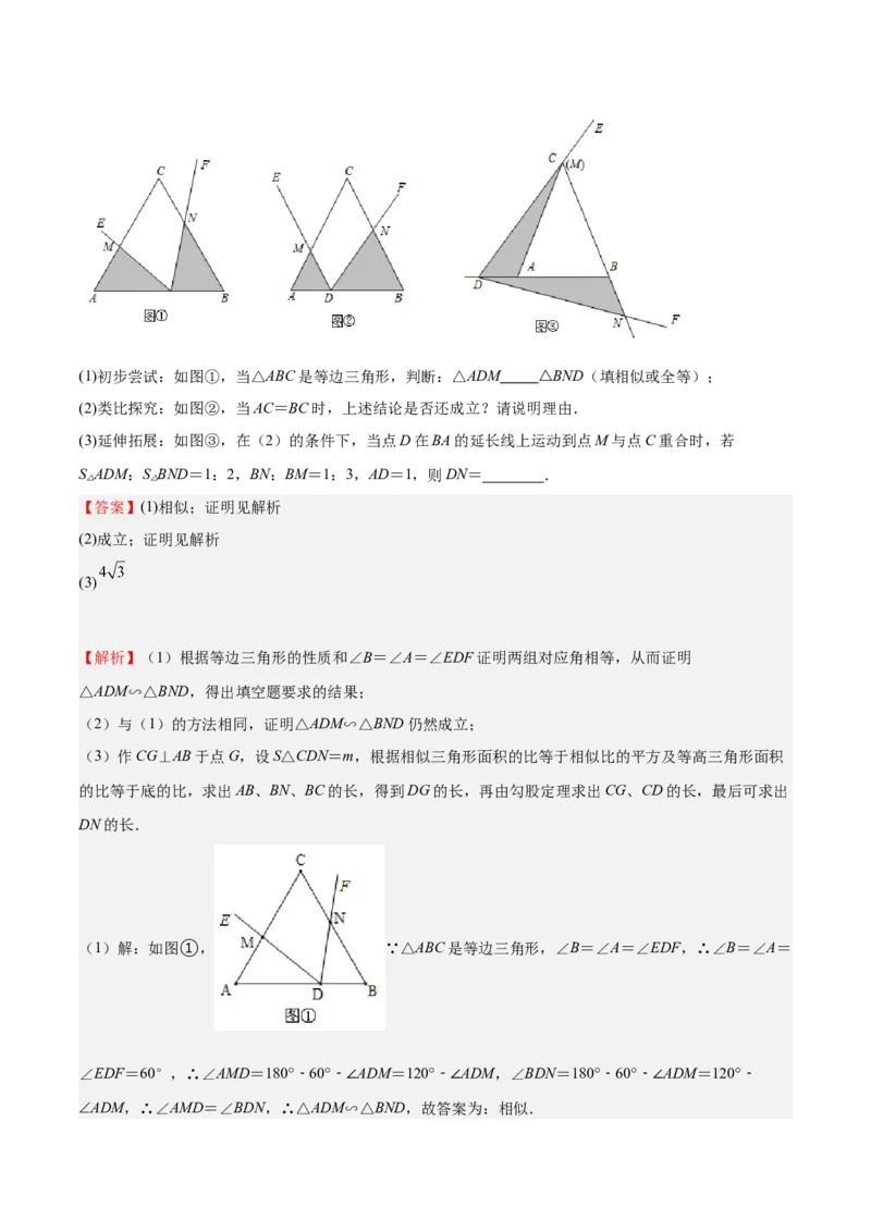 第30课相似三角形（动态几何，坐标问题）（解析版）_北师大初中数学_9上-北师大版初中数学_05习题试卷_1课时练习_同步练习（第2套）